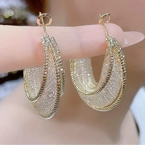 Jewelry - Beautiful Gold/Silver Hoop Earrings
